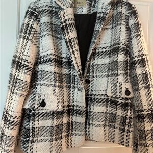 Elie Tahari Monochrome Checkered Blazer
